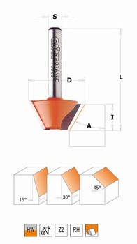 Fraise à chanfreiner - carbure CMT Orange tools