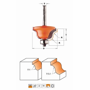 Fraise pour moulures décoratives - carbure - roulement CMT Orange tools