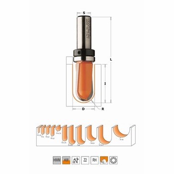 Fraise à gorge - carbure - roulement CMT Orange tools
