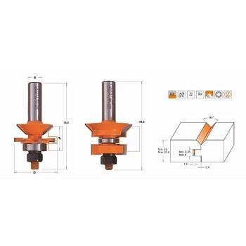 Fraise pour joints collés - carbure CMT Orange tools