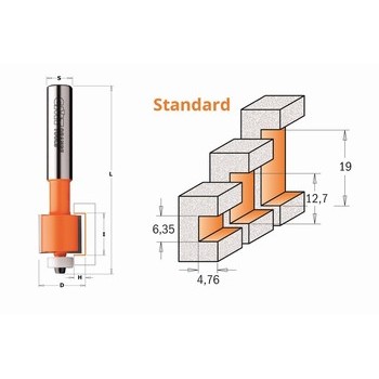 Fraise pour rainurer sur matériaux composites - carbure - roulement Derlin CMT Orange tools
