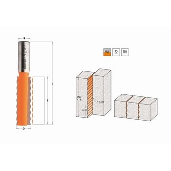Fraise pour usiner les bords sur matériaux composites - carbure - roulement Derlin CMT Orange tools