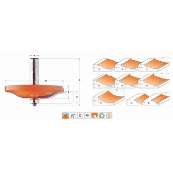 Fraise à plate-bande horizontale - carbure - roulement CMT Orange tools