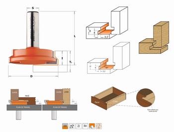 Fraise pour tiroirs - carbure CMT Orange tools