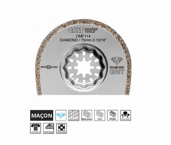 Lame segmentée à concrétion 75 mm 2,2 mm diamant  Maçon Starlock CMT Orange Tools