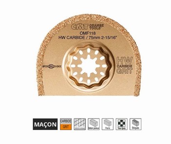 Lame segmentée à concrétion 75 mm 2,2 mm carbure  Maçon Starlock CMT Orange Tools
