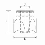 Fraisoir 90° adaptable sur mèches hélicoïdales charpente