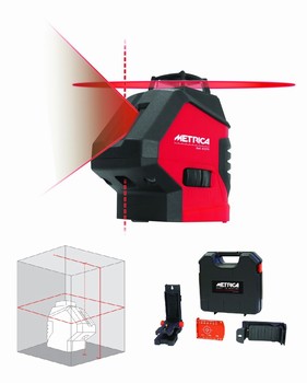Niveau automatique laser rouge 360 degrés - 1 vertical,2 points  15,20 m Metrica